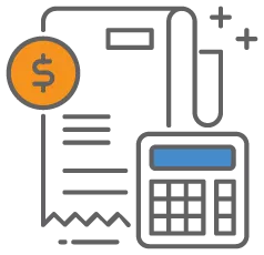 graphic icon of contract and calculator for amazon fba costs