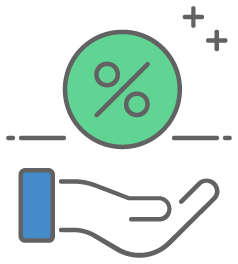 illustrated icon of the interest rate percentage for the best small business checking account