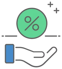 illustrated icon of the interest rate percentage for the best small business checking account