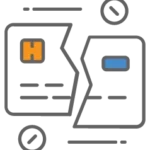 icon of a ripped credit card to show that reducing business credit will help fico sbss score