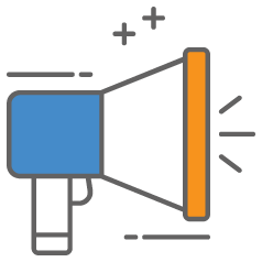 graphic icon of a megaphone representing transunion instant alerts