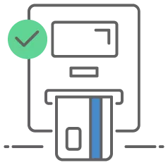 graphic of a credit card terminal being used during an outage