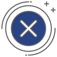 illustrated icon of an x-mark for business bank accounts