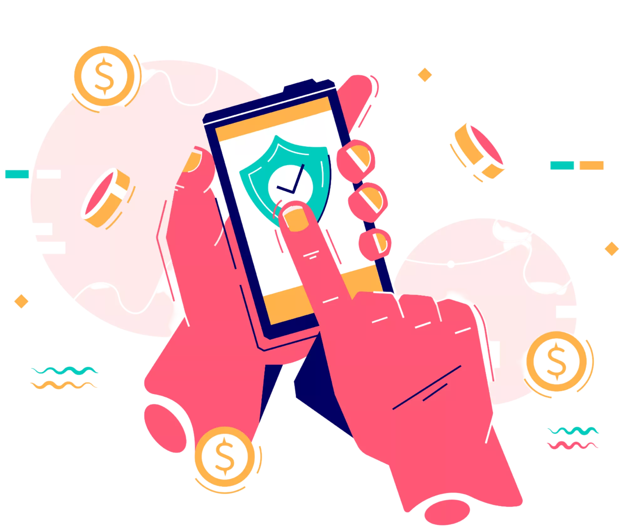 graphic of pink hands holding phone with ACH mobile transaction asking what is NACHA file