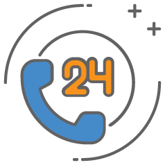 graphic 24h support icon representing credit card merchant account customer service