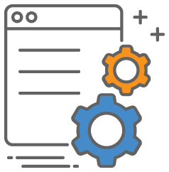 graphic api icon with gears