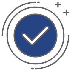 graphic icon dark blue circle with white checkmark for way how to prepare for a recession