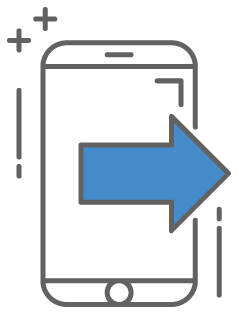 phone with right arrow graphic icon for bank transfer limits on outgoing transactions