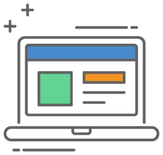 graphic icon of a computer to indicate filing a wells fargo chargeback dispute for ecommerce and mail order and telephone order transactions