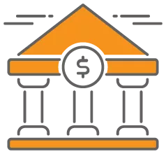 ACH bank graphic icon representing a method to accept payments