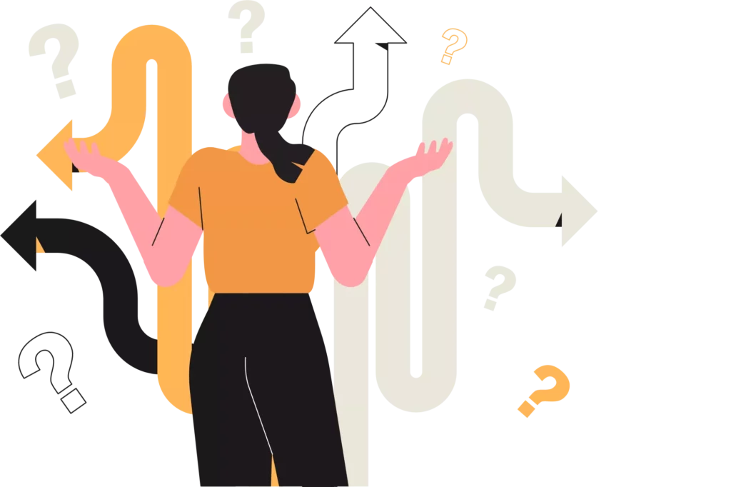 graphic of a person looking at different alternate routes to represent alternatives to chargeback insurance