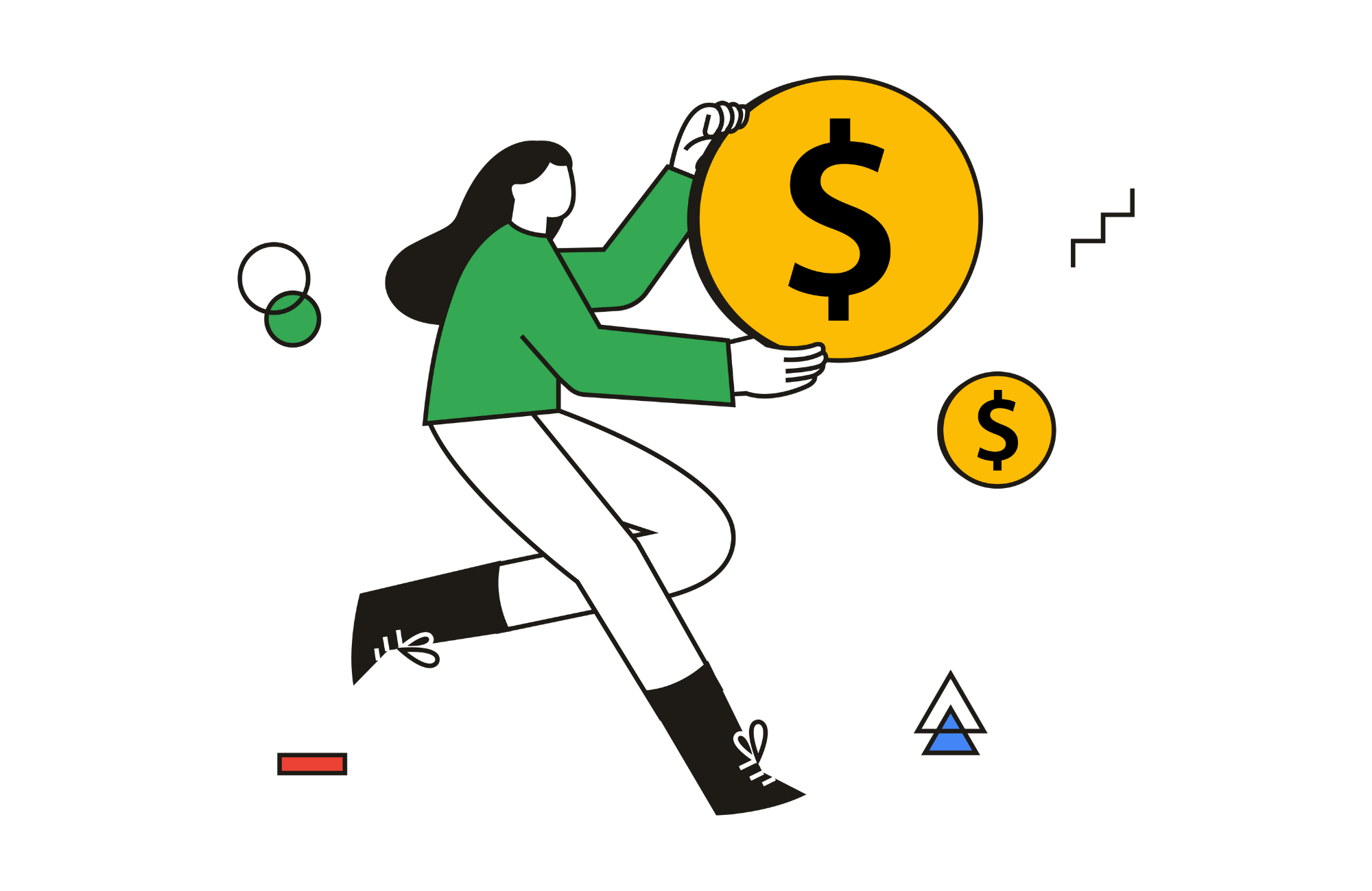 graphic of a business owner holding on to capital because she read about pandemic-proof business ideas