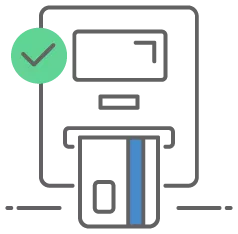 card reader graphic icon representing a payment accepted in person