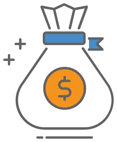 graphic icon of a money bag to represent chargeback insurance being another expense