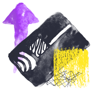 watercolor graphic of a credit card representing how to take online payments