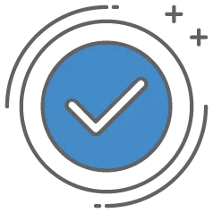 icon of a blue checkmark to represent ebay seller protection from an ebay payment dispute