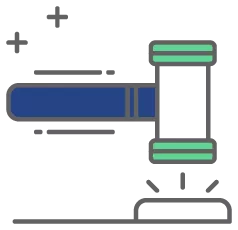 graphic icon of a gavel to show consumer rights