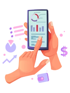 graphic of hands holding a phone looking at chargeback reason codes for a transaction