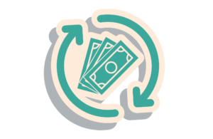 graphic of dollar bills with arrow circled around it showcasing chargeback codes