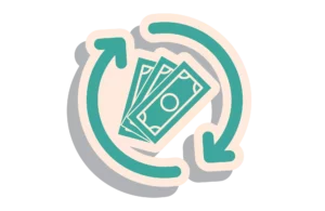 graphic of dollar bills with arrow circled around it showcasing chargeback codes