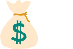 graphic of a bag of money to represent payment for paypal business or personal accounts