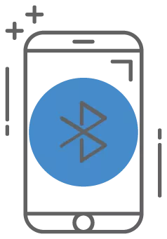 phone with bluetooth logo graphic icon representing how to accept mobile payments