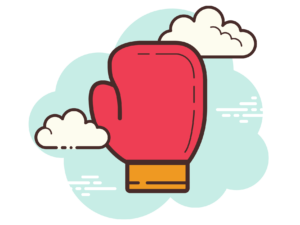 graphic of a red boxing glove in the sky surrounded by clouds and used to fight paypal chargeback fees