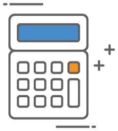 graphic icon of a calculator to track bills and expenses