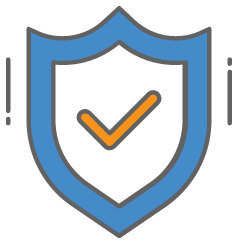 graphic icon of a security shield 