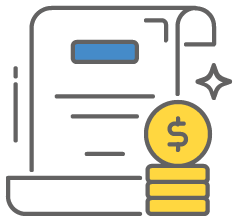 graphic icon of an invoice 