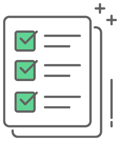 graphic icon of a document with a checklist on it