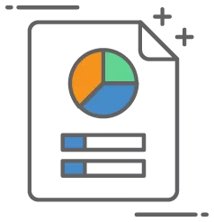 graphic icon of a graph on paperwork