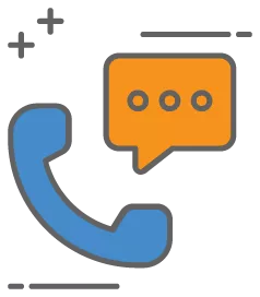 blue phone with orange text box