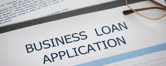A business loan application piece of paper