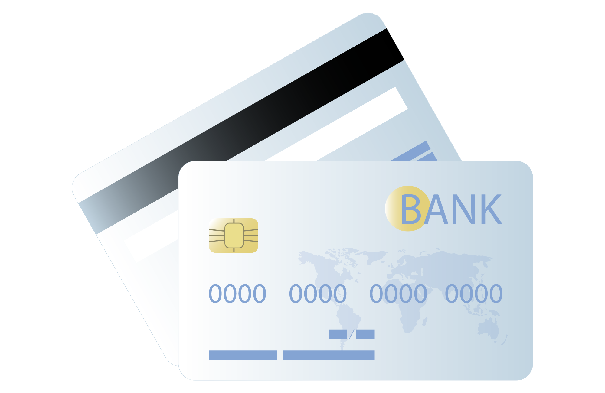 two credit cards that will be used in a square reader