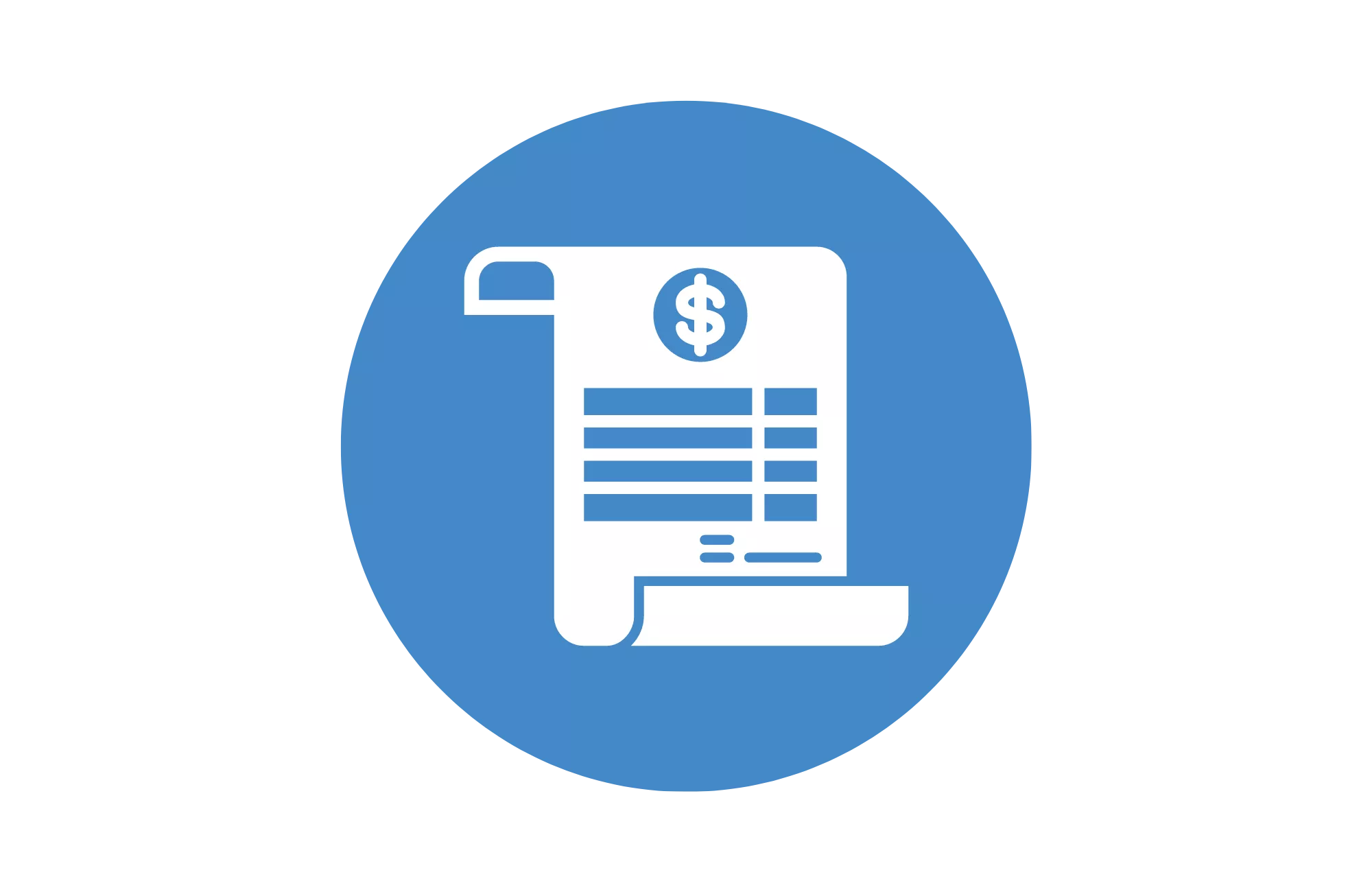 an e-invoicing document in a blue circle