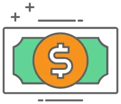 A dollar bill with a money logo. 