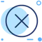 Circle with an X inside.