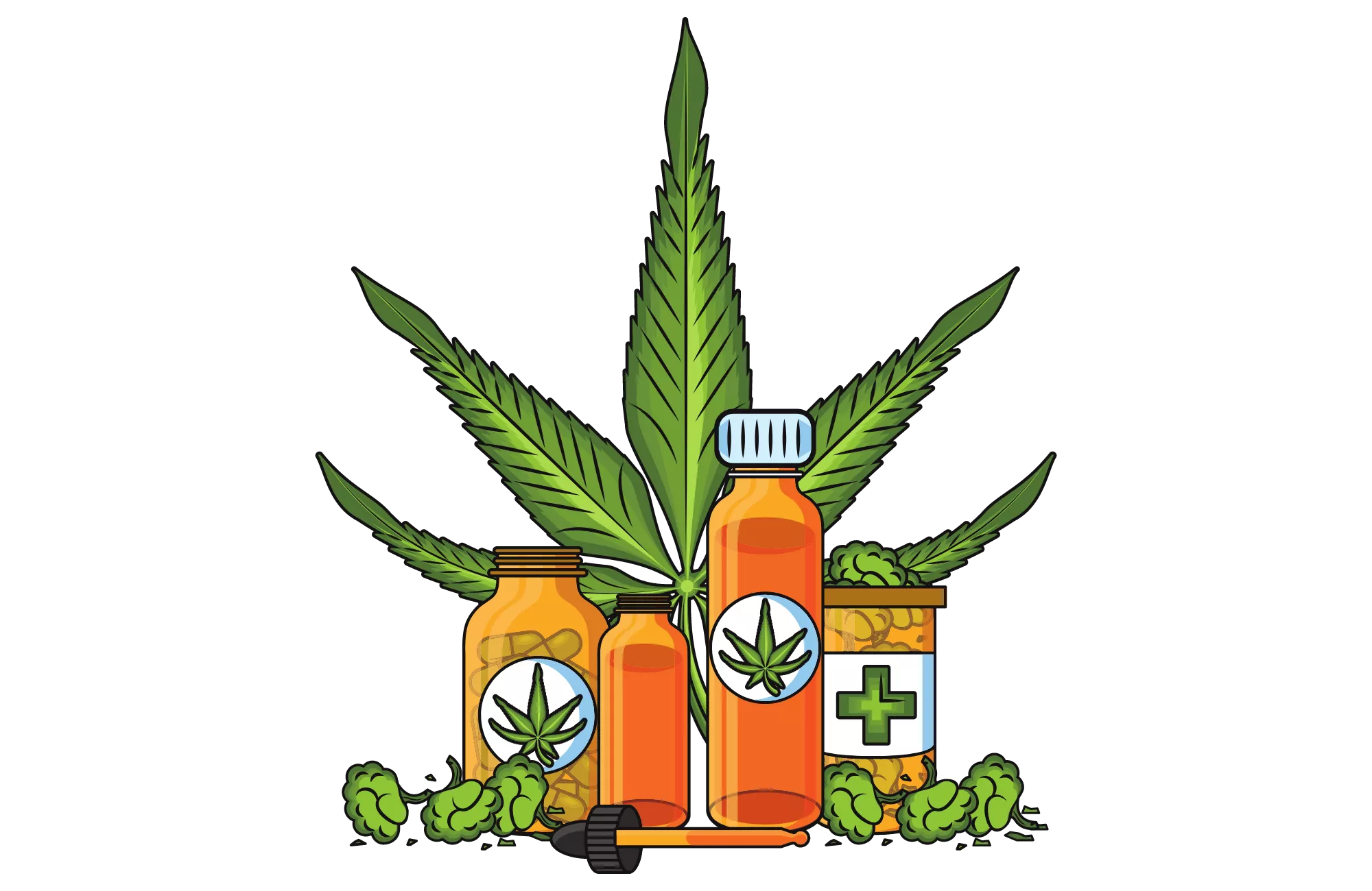a group of CBD products selling in Texas including CBD capsules, CBD oil, and other hemp-derived products