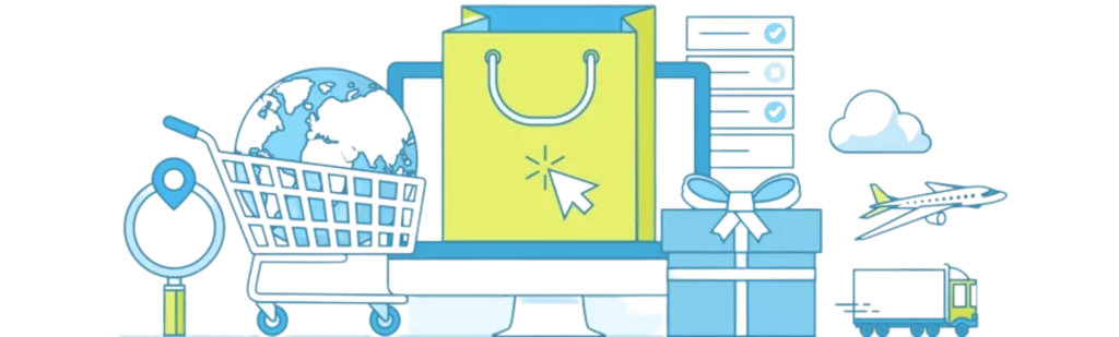 a shopping cart and desktop for an eCommerce business that has high-risk credit card processing