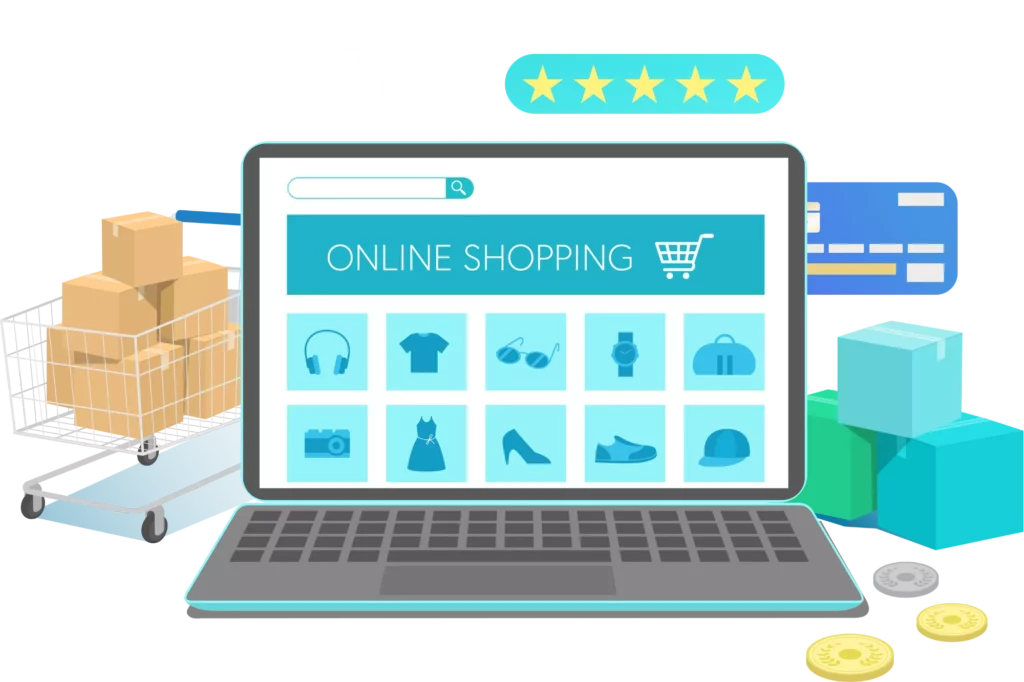 an open laptop on an online shopping site powered by a high-risk payment gateway on BigCommerce