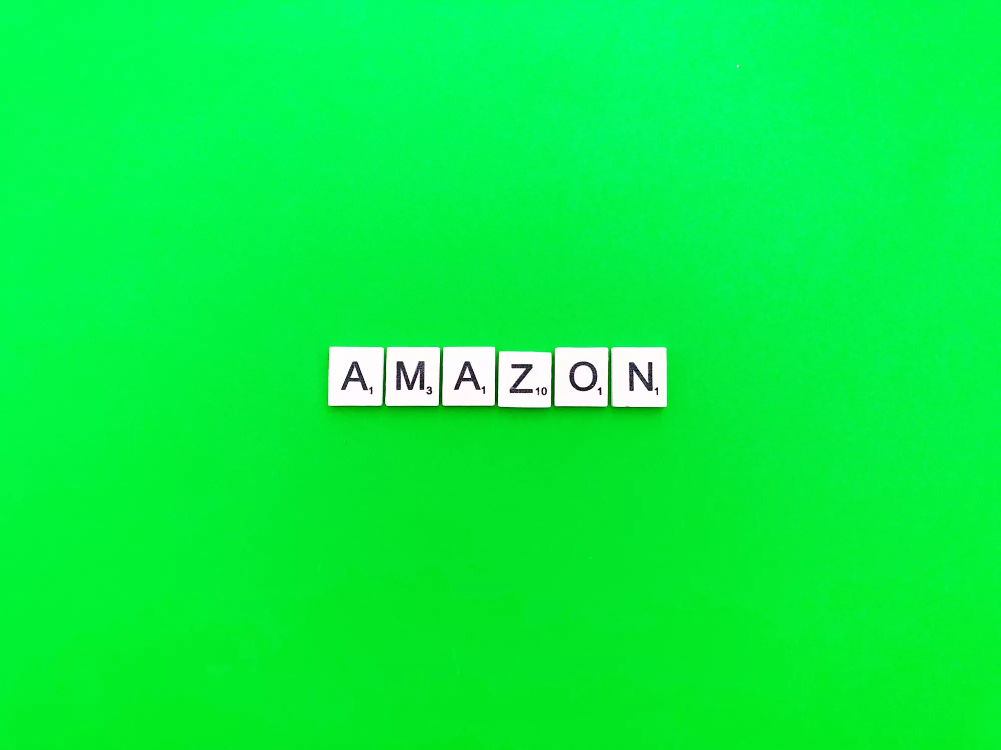 The word Amazon written with a bright green background to represent selling CBD on Amazon.