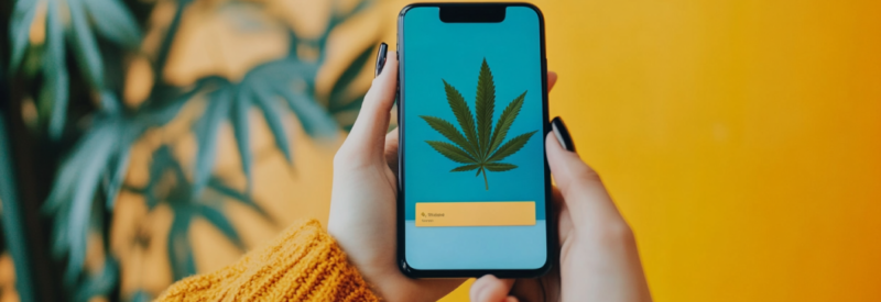 shopping for cbd products on social media with phone