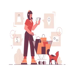 Woman with her cat check out Shopify pricing.