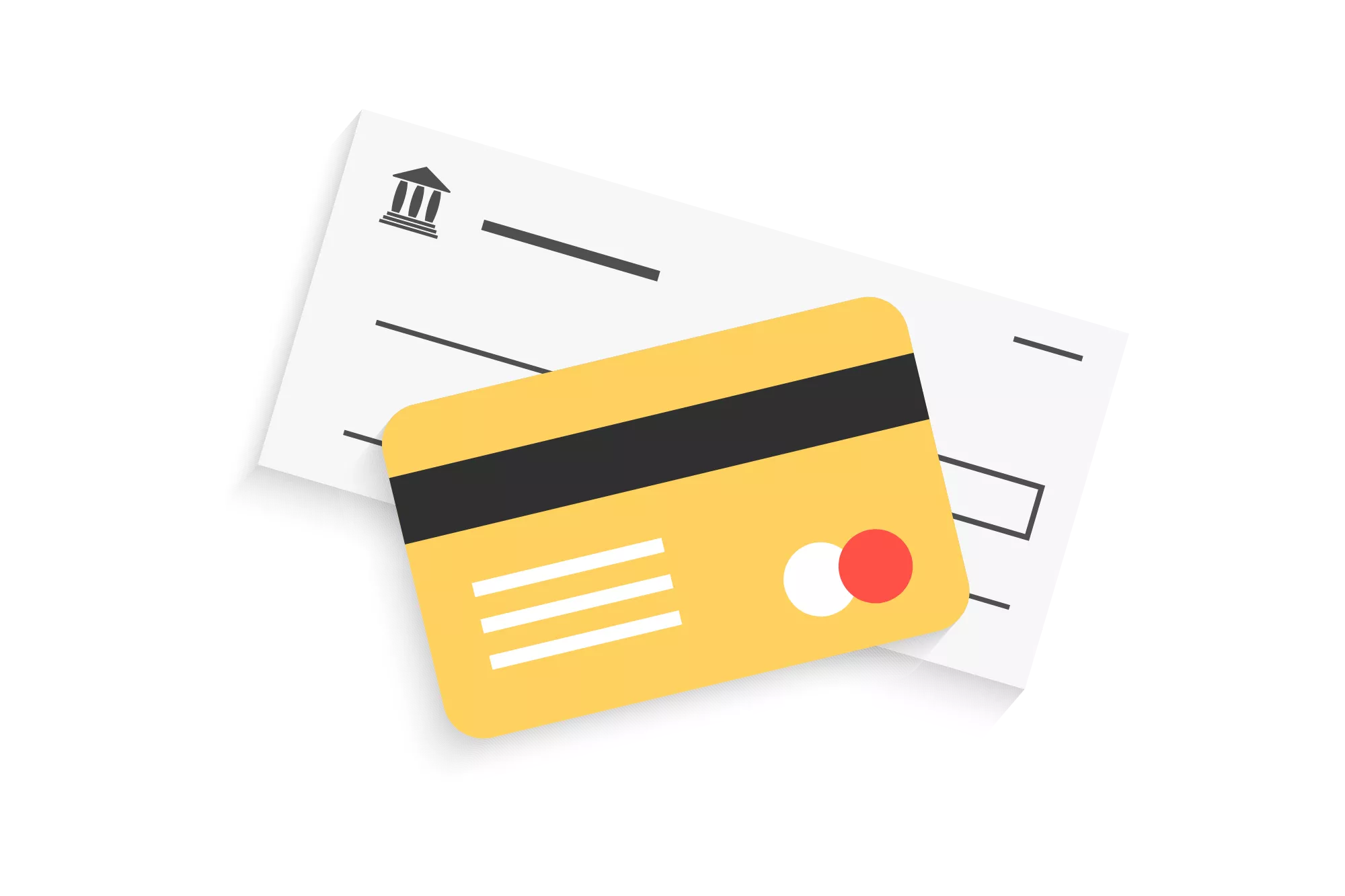 A credit card over a check to show the payment methods used after resolving an ACH return code R85.
