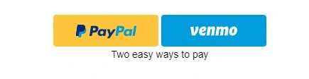 Payment options shown during the PayPal or Venmo business account checkout process