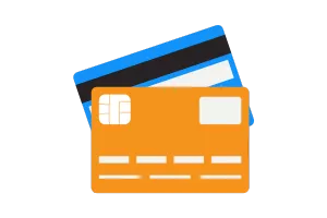 Blue and orange credit cards representing Venmo security