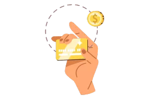 A hand with a golden credit card with a coin around it after getting rid of Venmo for business fees.