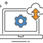 A laptop connecting to online payment processing