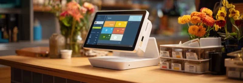 POS system on retail store counter